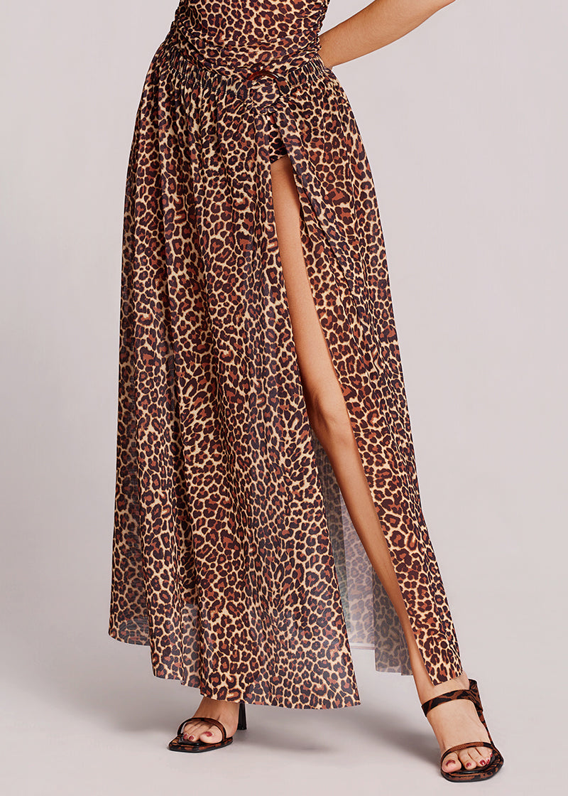 Ringy Sheer Slit Cover-Up Skirt