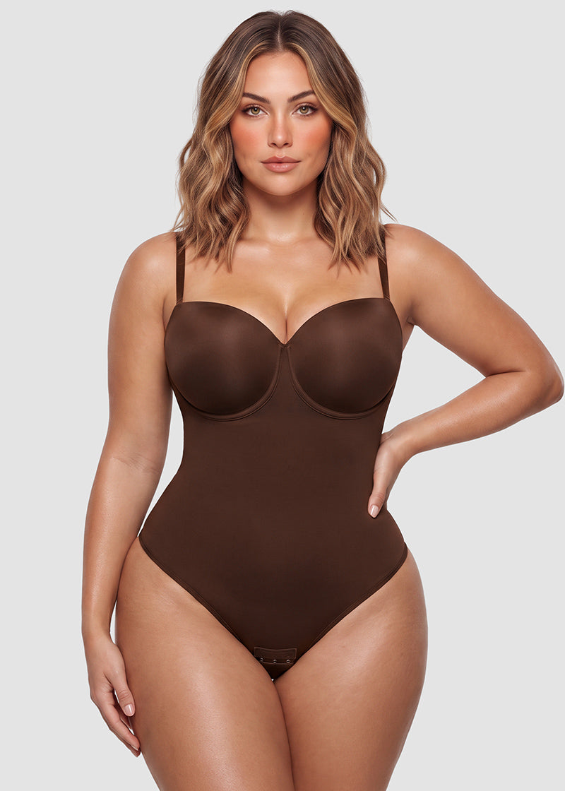 Lace-Up Back Tummy Control Bodysuit