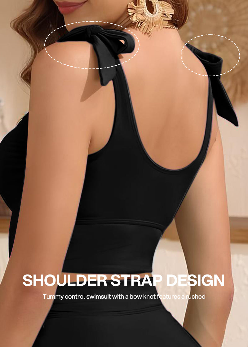 Double Tie High Waist Tummy Control Bikini Set