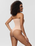 LilyLove® Bandeau Square Neck Wrap Bodysuit-Removable shoulder strap