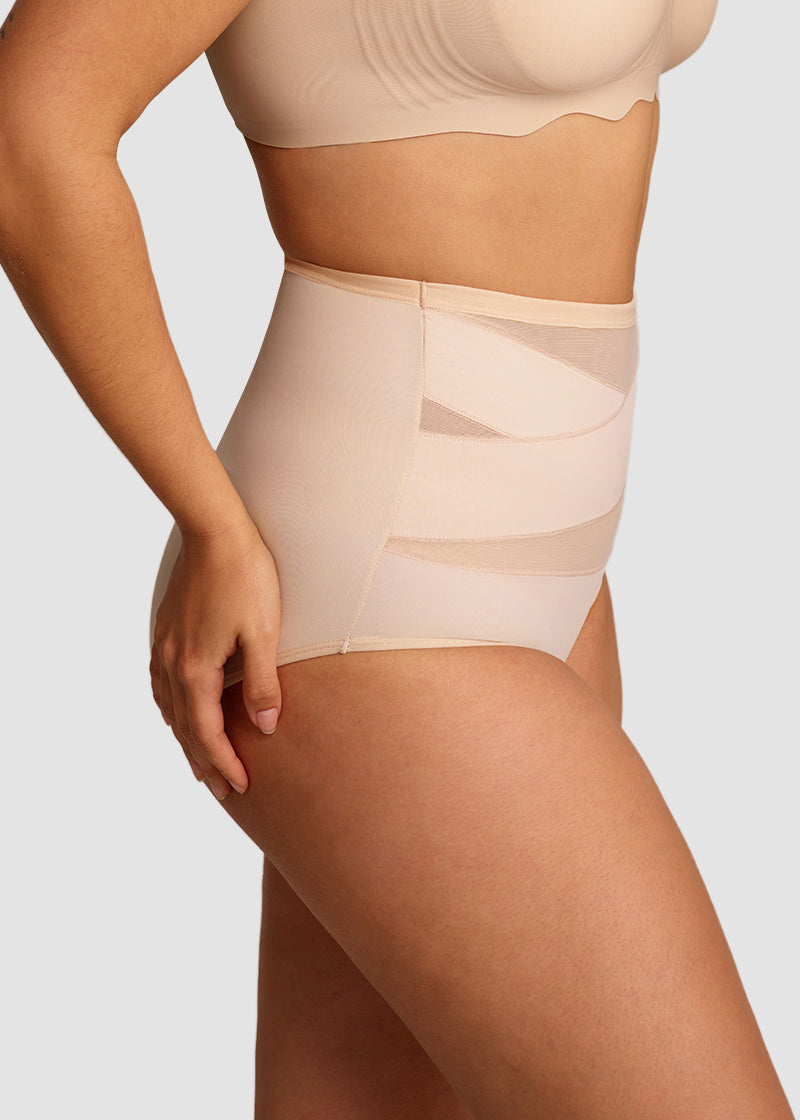 Plus-Size High-Waist Cross Tummy Control Panties (5 Pack)