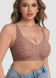 Wireless Leopard V-Neck Contour Bra