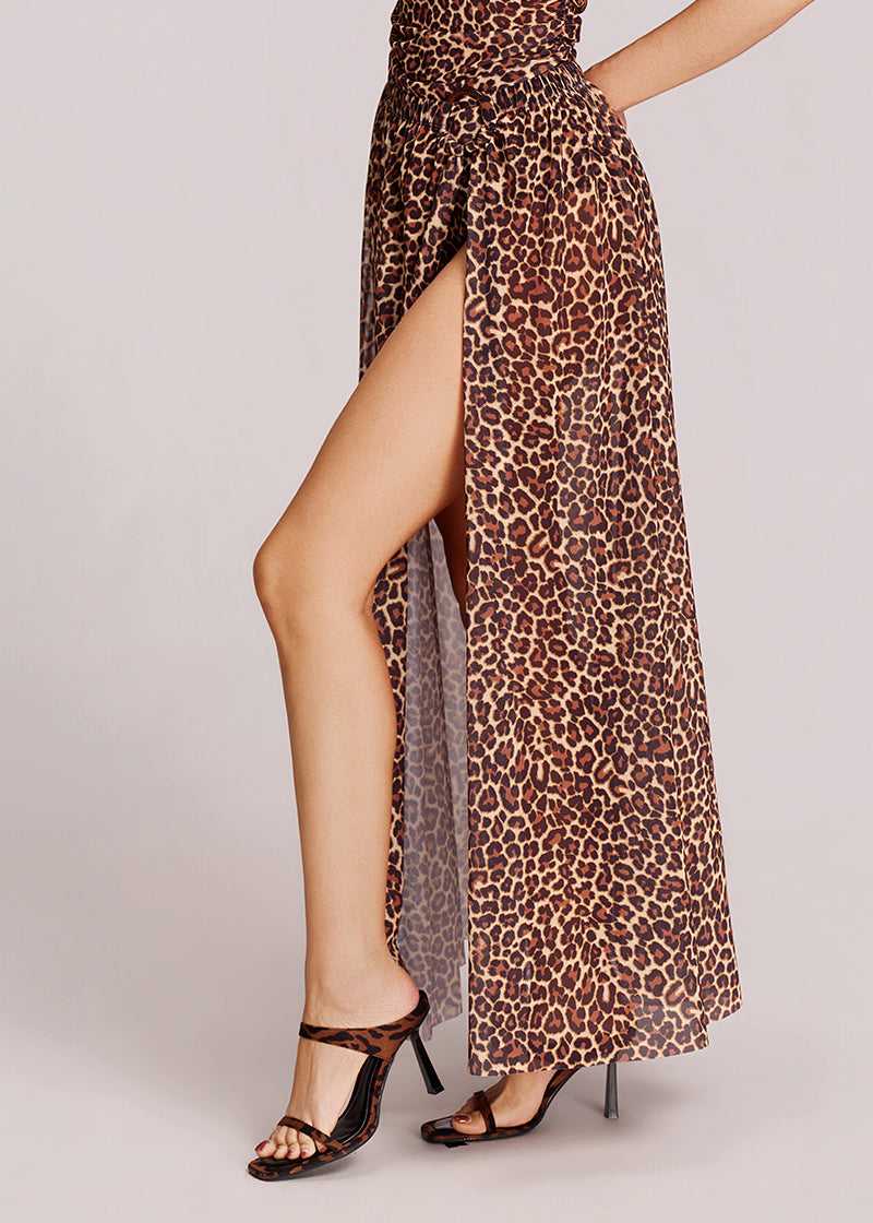 Ringy Sheer Slit Cover-Up Skirt