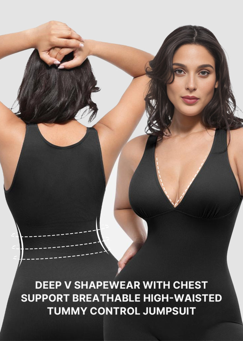 Deep V Tummy Control Sculpting Jumpsuit