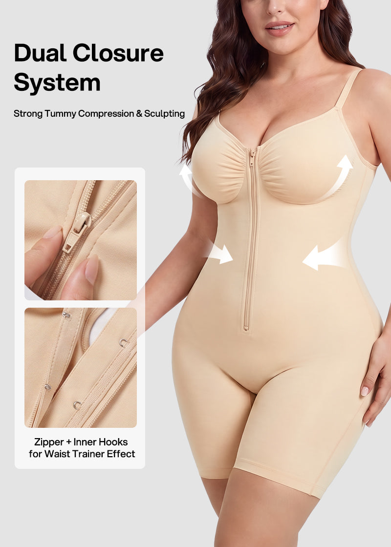 Seamless Tummy Control Zipper Bodysuit