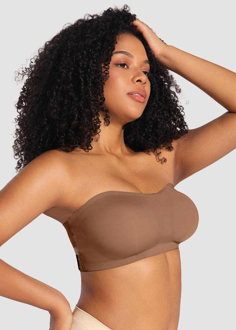 Non-Slip Crossover Side Hook Bandeau Bra
