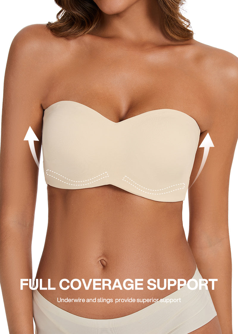 Full Support Non-Slip Convertible Bandeau Bra