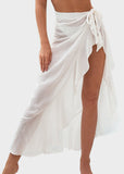 Ruffle Sarong Cover Up Self Tie Wrap Skirt