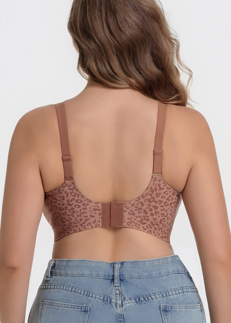 Wireless Leopard V-Neck Contour Bra