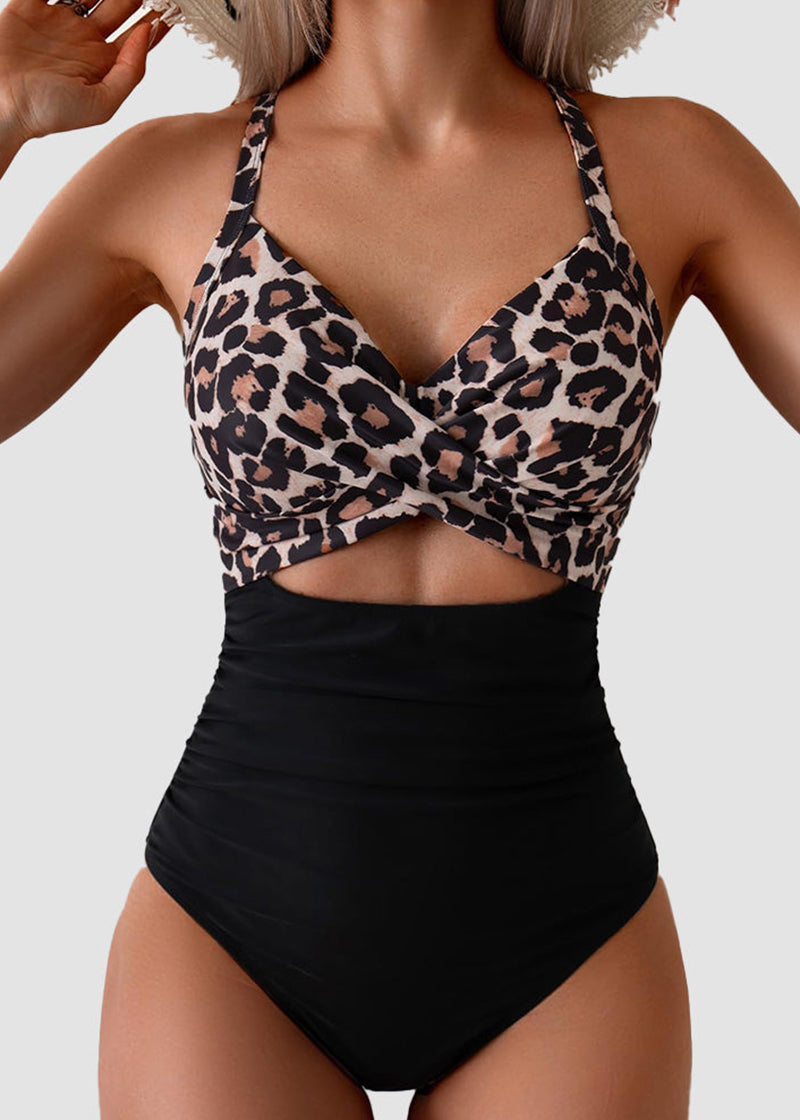Tummy Control Cut Out Back Tie One Piece Swimsuit