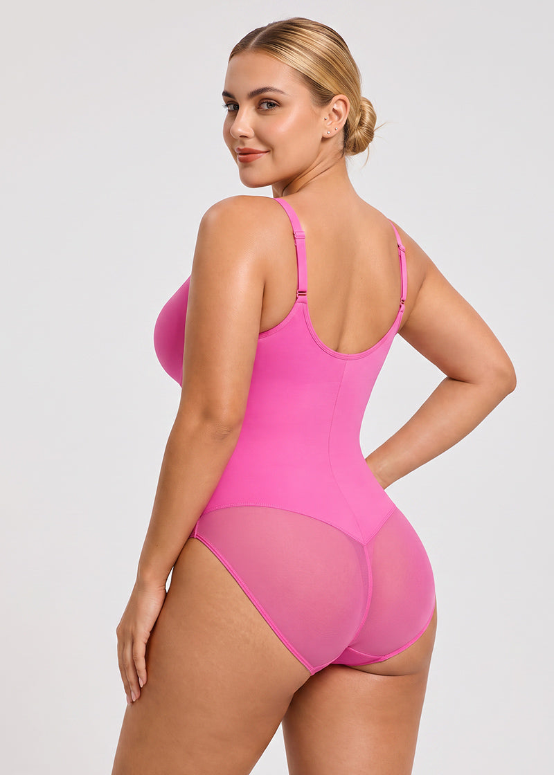 Zip-Front Tummy Control Shapewear Bodysuit