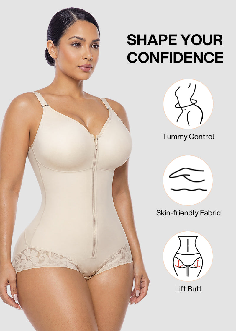 Front Zip Sculpting Bodysuit