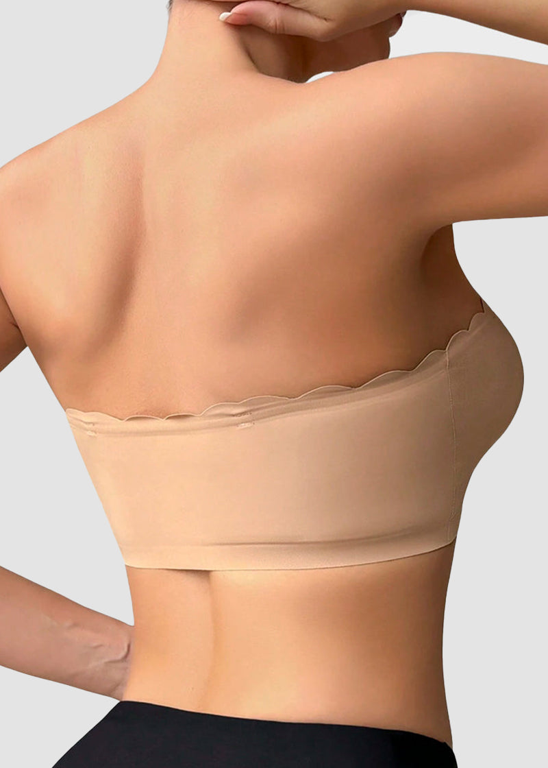 Comfortable Breathable Scallop Trim Hook & Eye Front Bralette