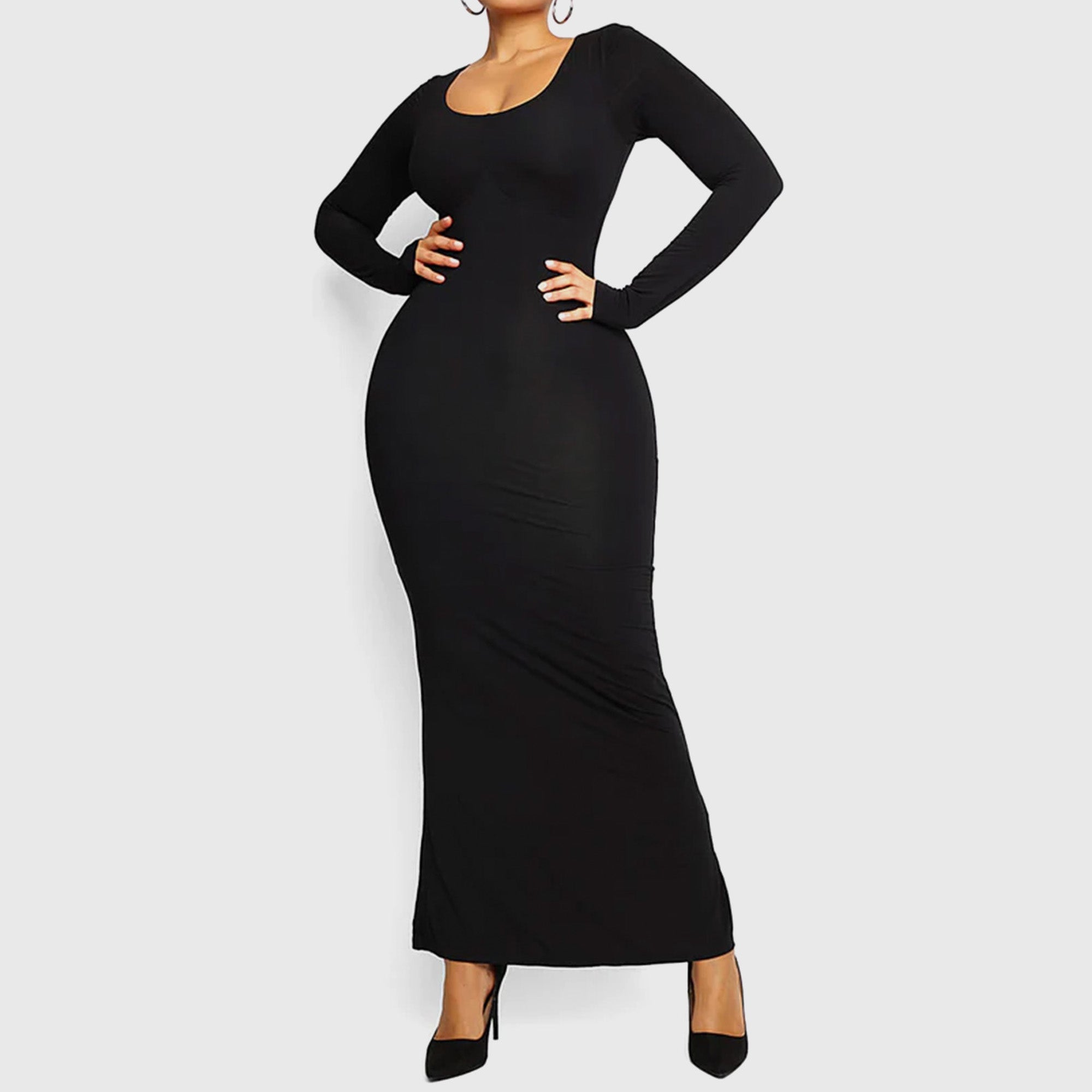 LilyLove® 2 in 1 360° Built-in Curvy Slim Tummy Compression Slimming Long Sleeve Shaper Dress