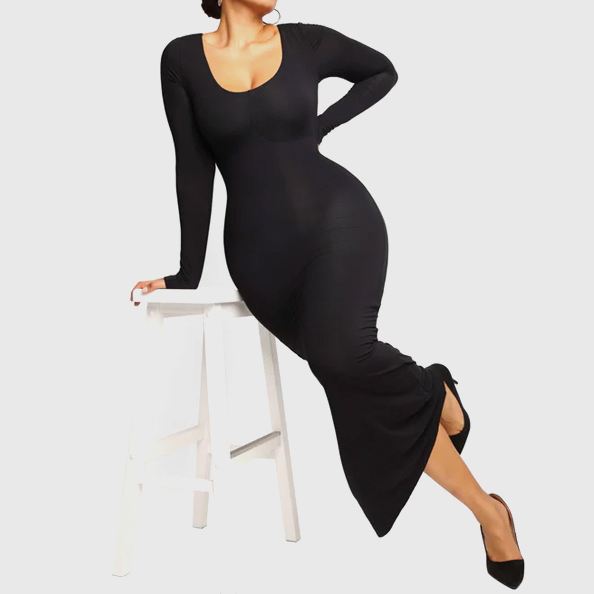 LilyLove® 2 in 1 360° Built-in Curvy Slim Tummy Compression Slimming Long Sleeve Shaper Dress