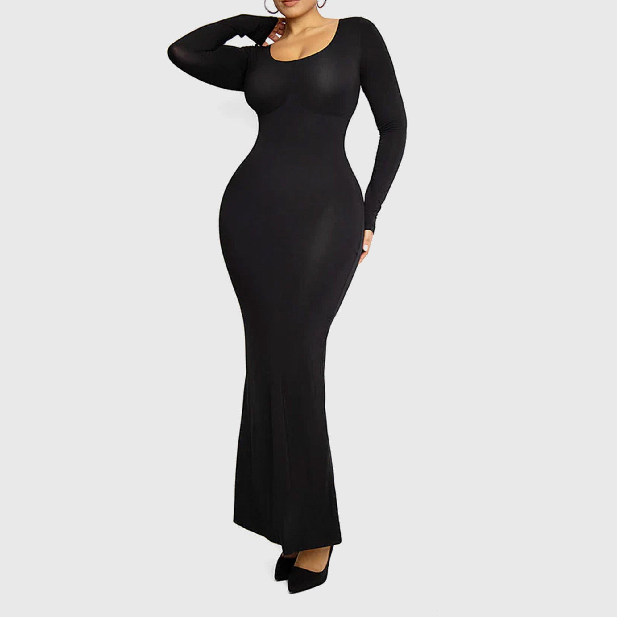 LilyLove® 2 in 1 360° Built-in Curvy Slim Tummy Compression Slimming Long Sleeve Shaper Dress