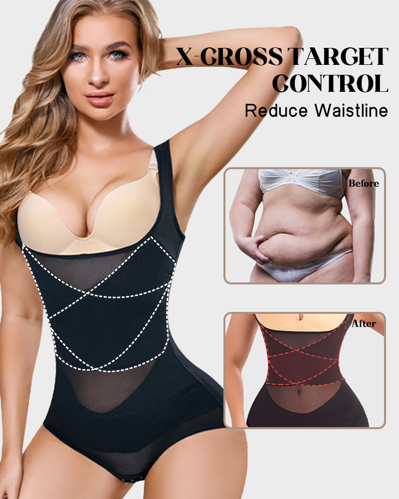 LilyLove® Open Bust Cross Compression Body Shaper