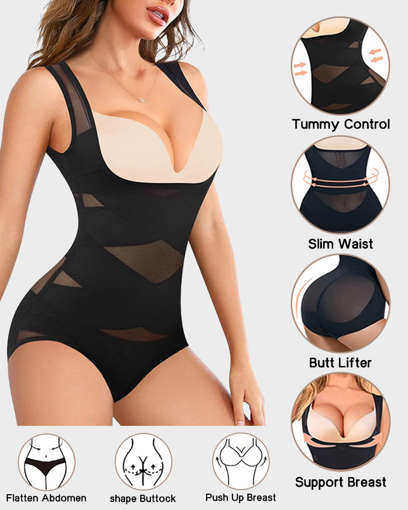 LilyLove® Open Bust Cross Compression Body Shaper