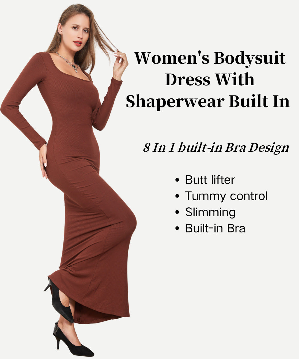 LilyLove® 2 in 1 360° Built-in Curvy Slim Tummy Compression Slimming Long Sleeve Shaper Dress