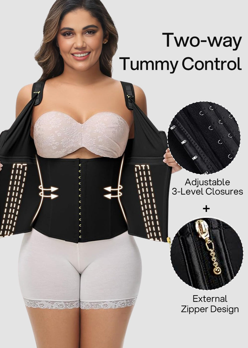 Double-Layer Tummy Control Waist Shaper Girdle With Bra