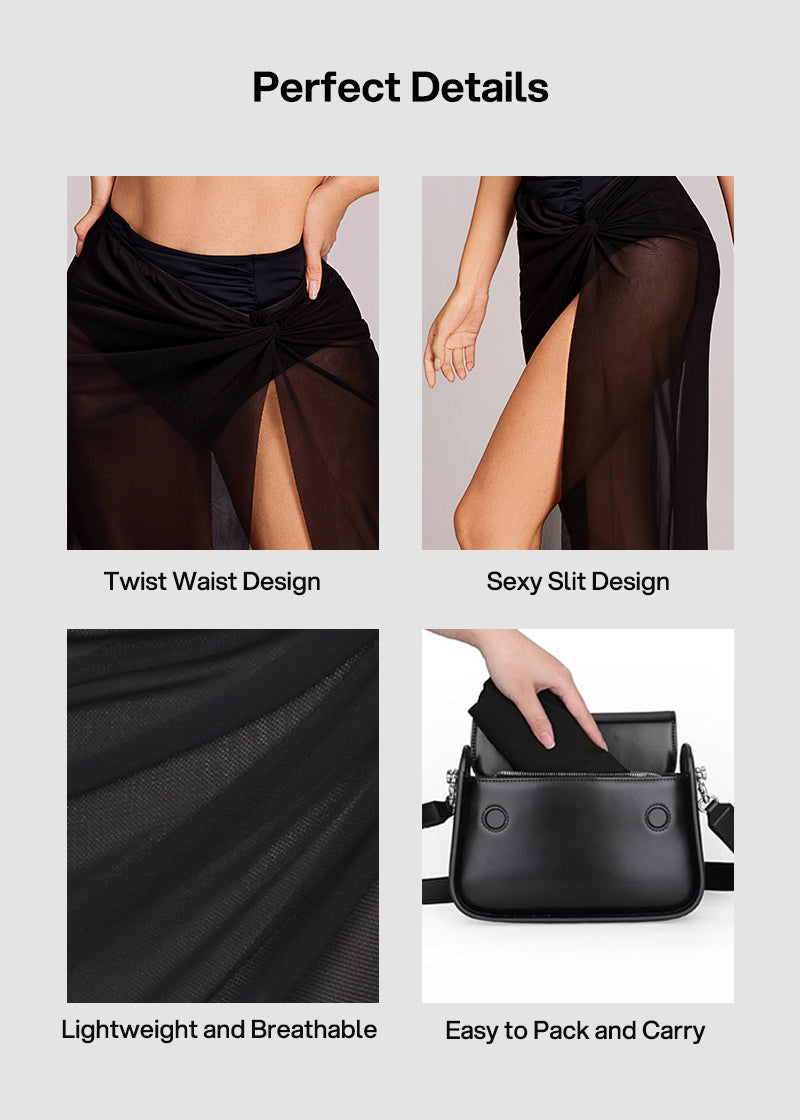 Lightweight Breathable Mesh Sarong Cover-Up