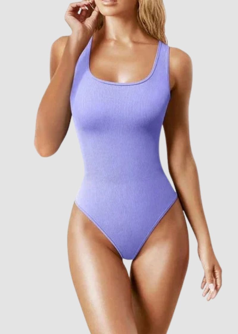 Ribbed Sleeveless Square Neck Tank Top Bodysuit