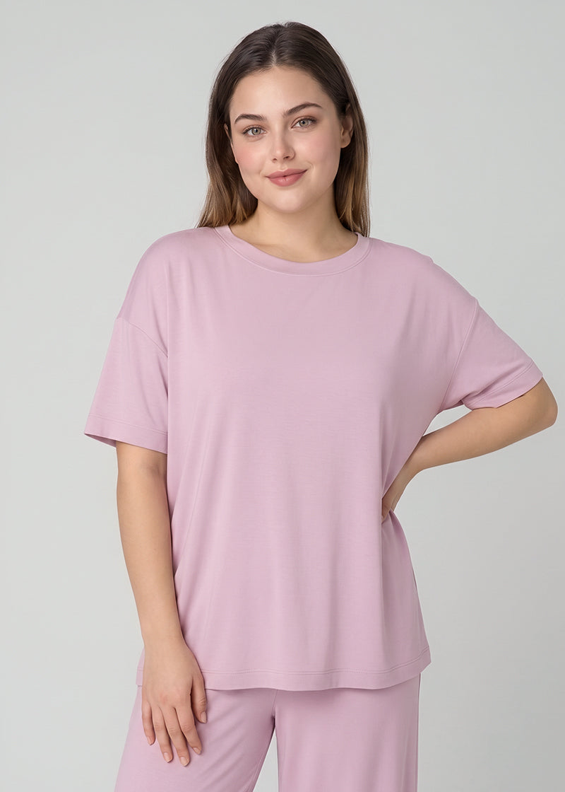 Women's Breathable Pajama Set with T-Shirt & Pocket Pants
