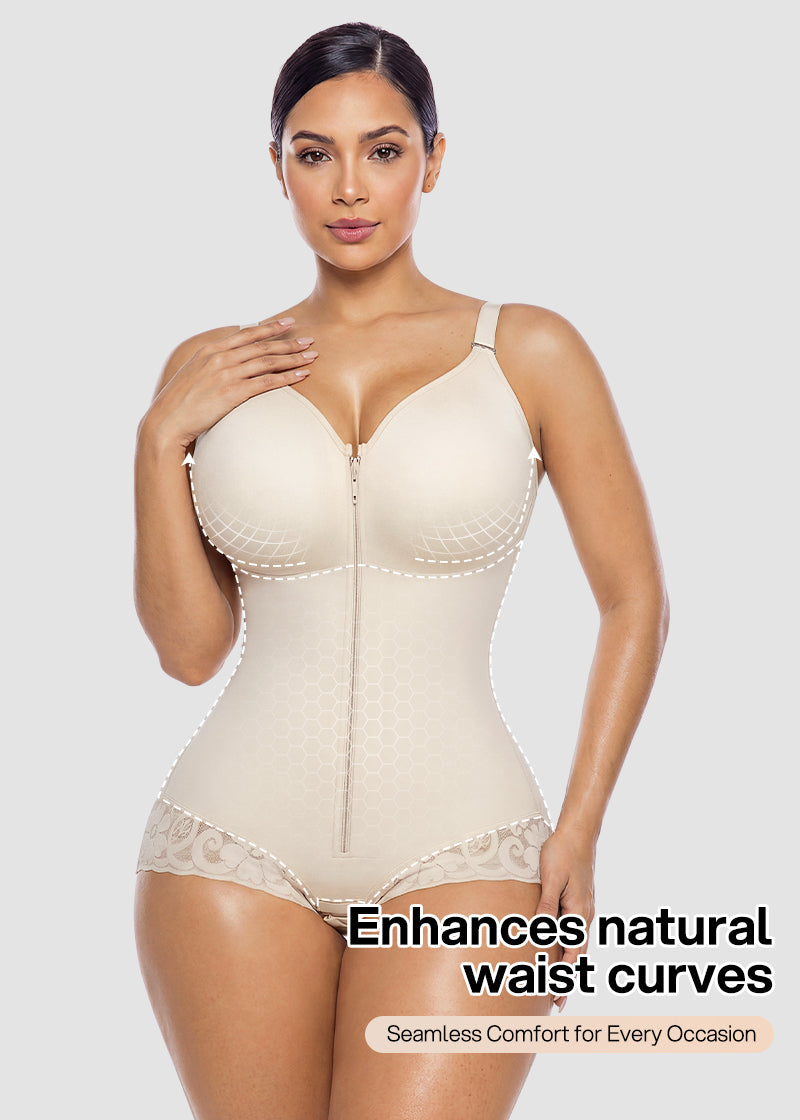 Front Zip Sculpting Bodysuit