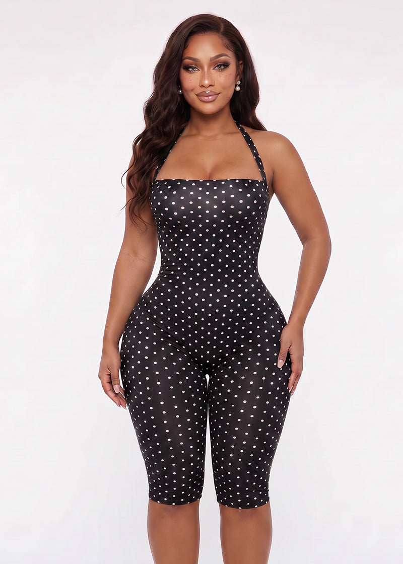 Women's Polka Dot Halter Bodycon Elegant Retro Jumpsuit