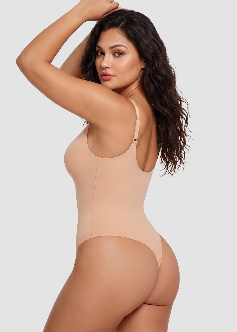 Deep V Sculpting Thong Bodysuit