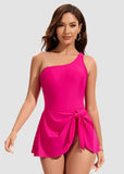 One Shoulder Skirted One Piece Swimsuit