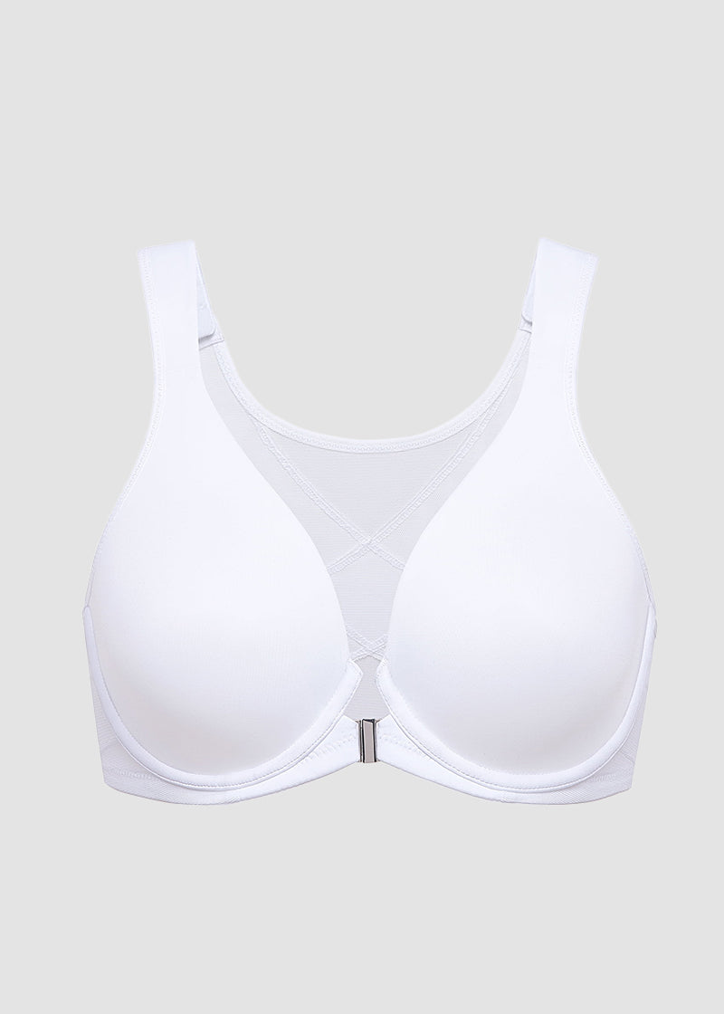 Front Closure Underwire Unlined Back Support Plunge Bra