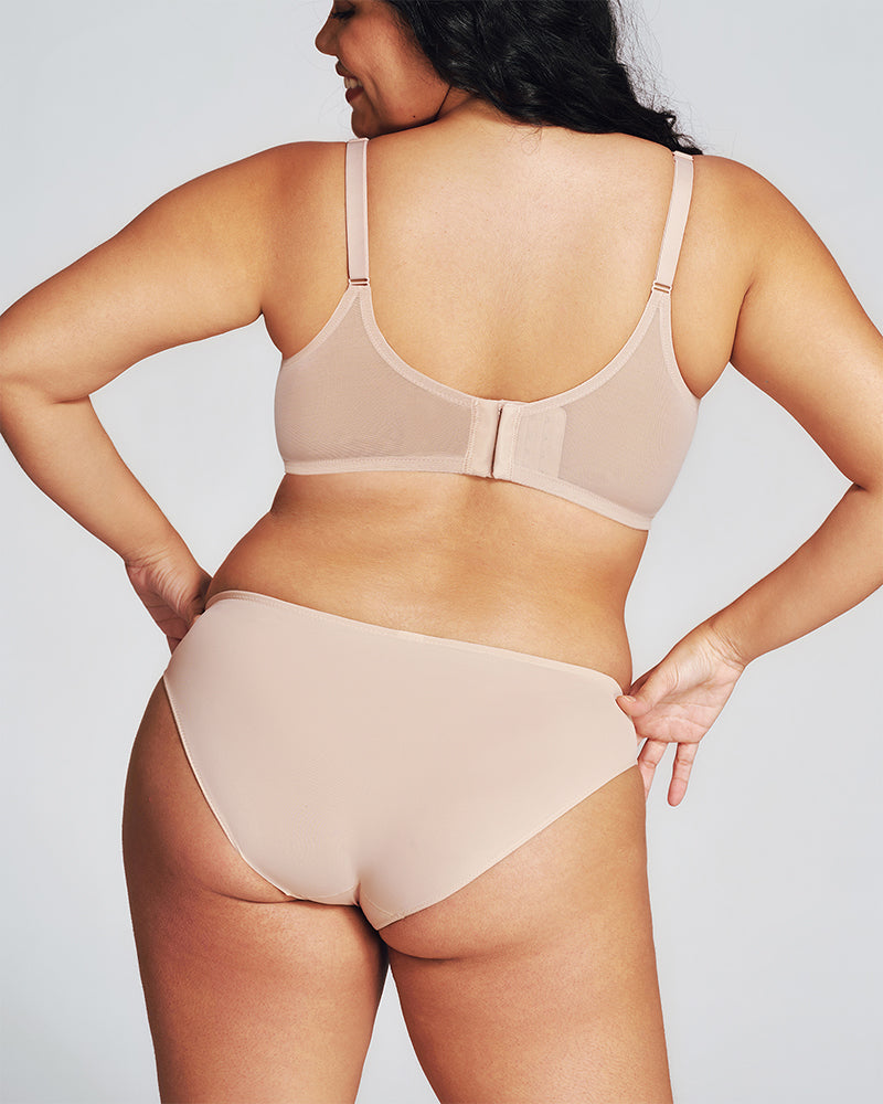 Unlined Mesh Panel Minimizer Bra