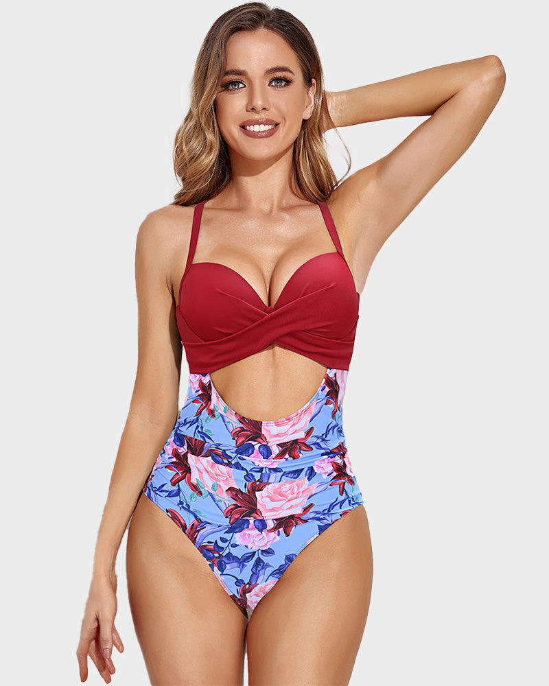 LilyLove® Crisscross Back Cutout  One Piece  Swimwear