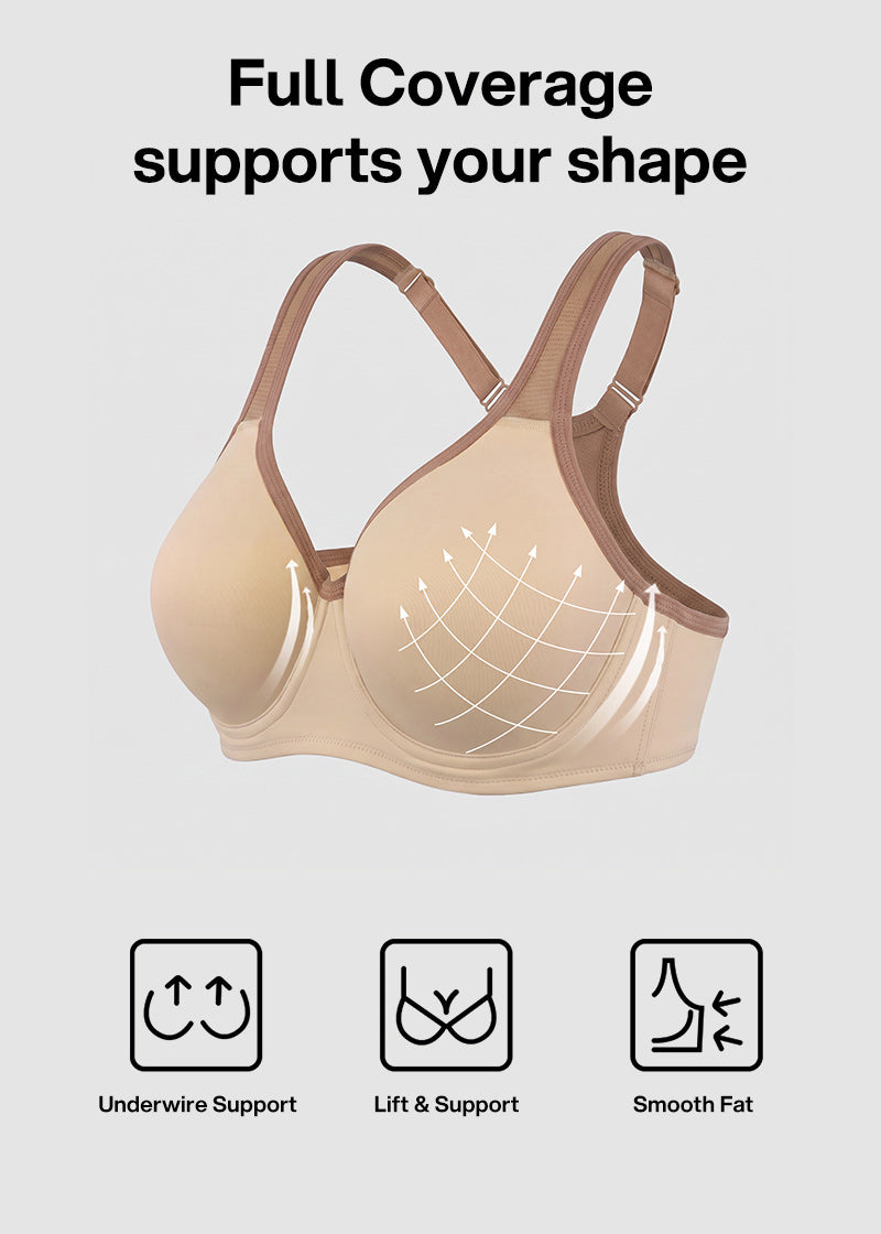 Full Coverage External Underwire Sports Bra
