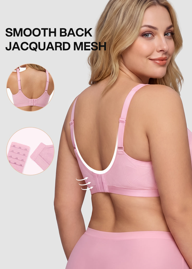 Ultra-Lightweight Full Coverage Cup Jacquard Mesh Comfort Bra