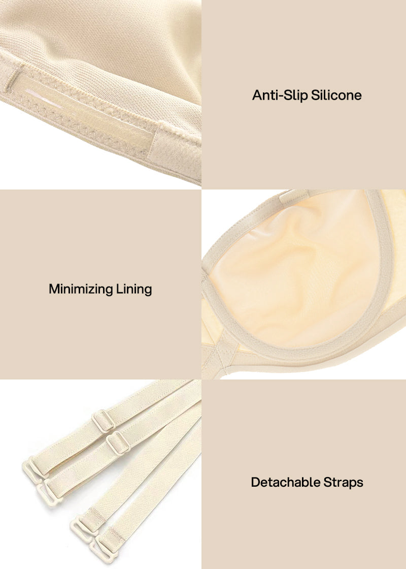Full Support Non-Slip Convertible Bandeau Bra