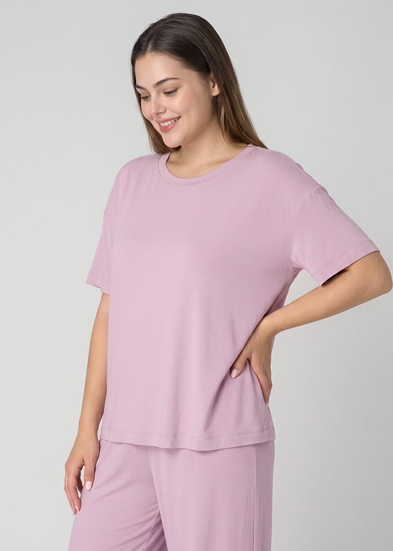 Women's Breathable Pajama Set with T-Shirt & Pocket Pants