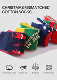 Festive Mismatched Christmas Crew Socks - 4 Pairs