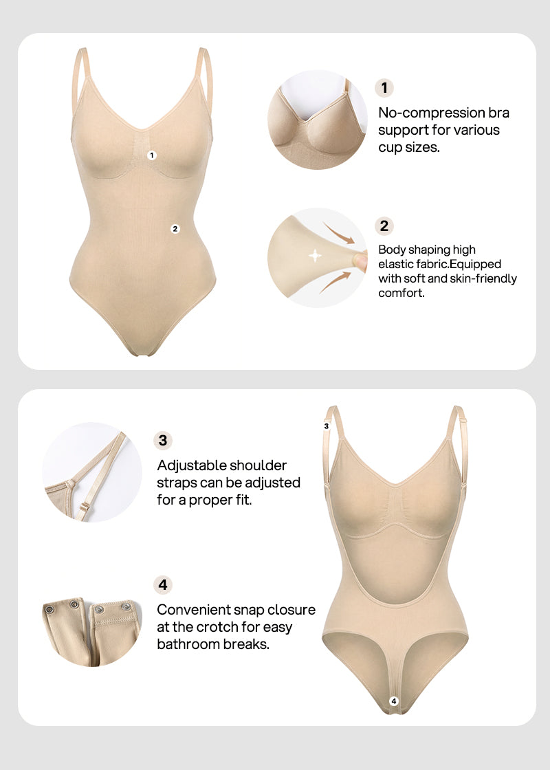 Backless Seamless Tummy Control Bodysuit Shapewear