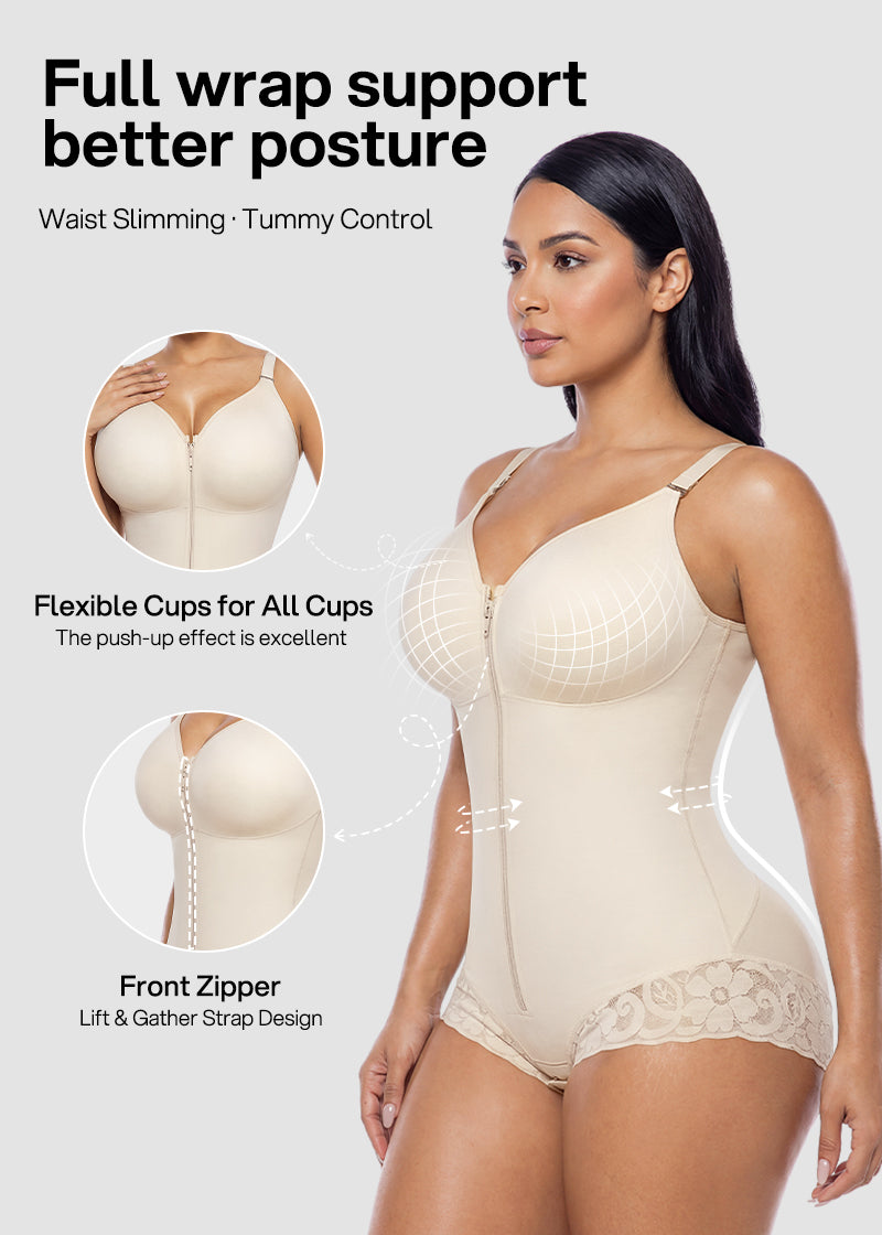 Front Zip Sculpting Bodysuit