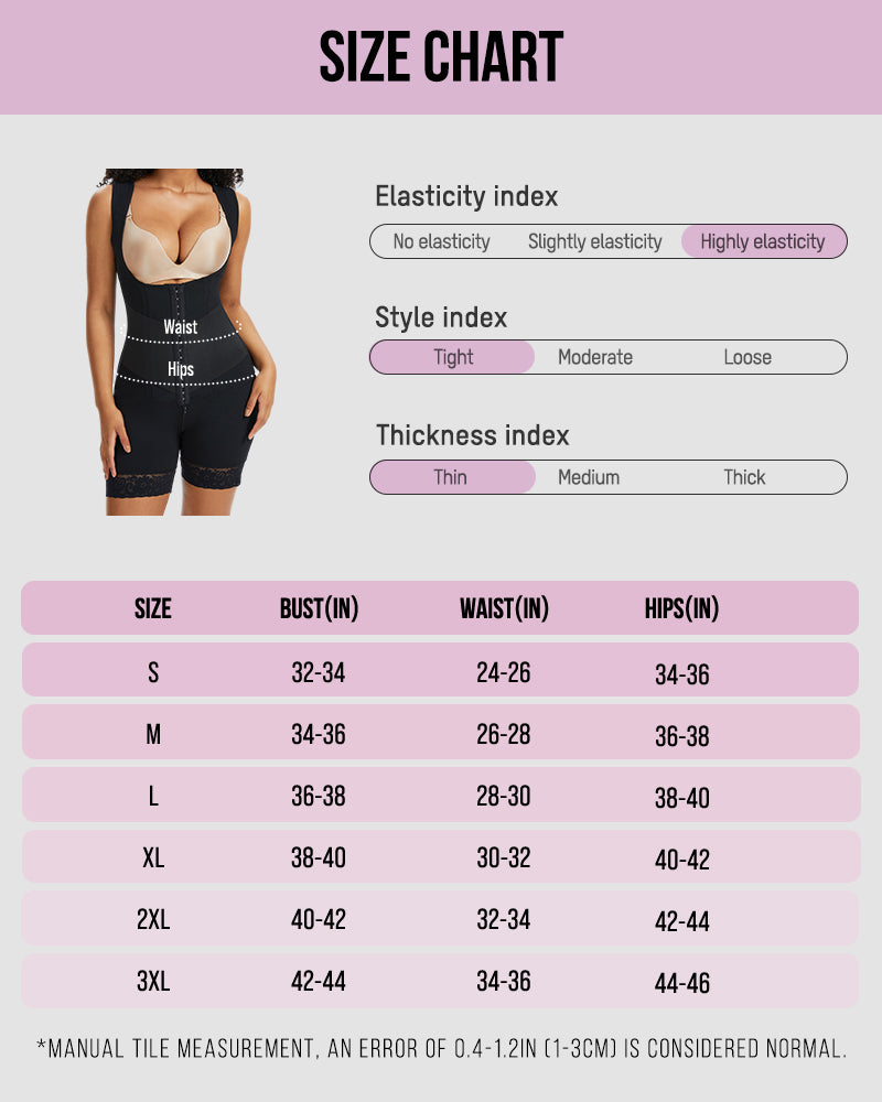 PowerMesh Double-Layer Open Bust Full Body Shaper