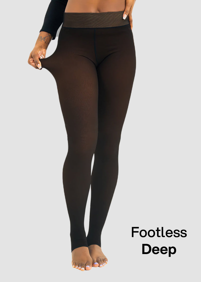Semi Transparent Fleece Lined Tights