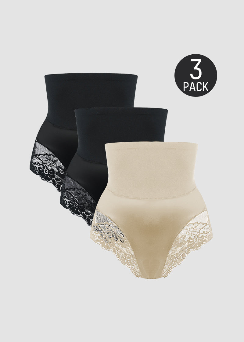 High-Waist Seamless Lace Shaping Panty (3 Pack)