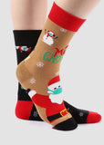 Festive Mismatched Christmas Crew Socks - 4 Pairs