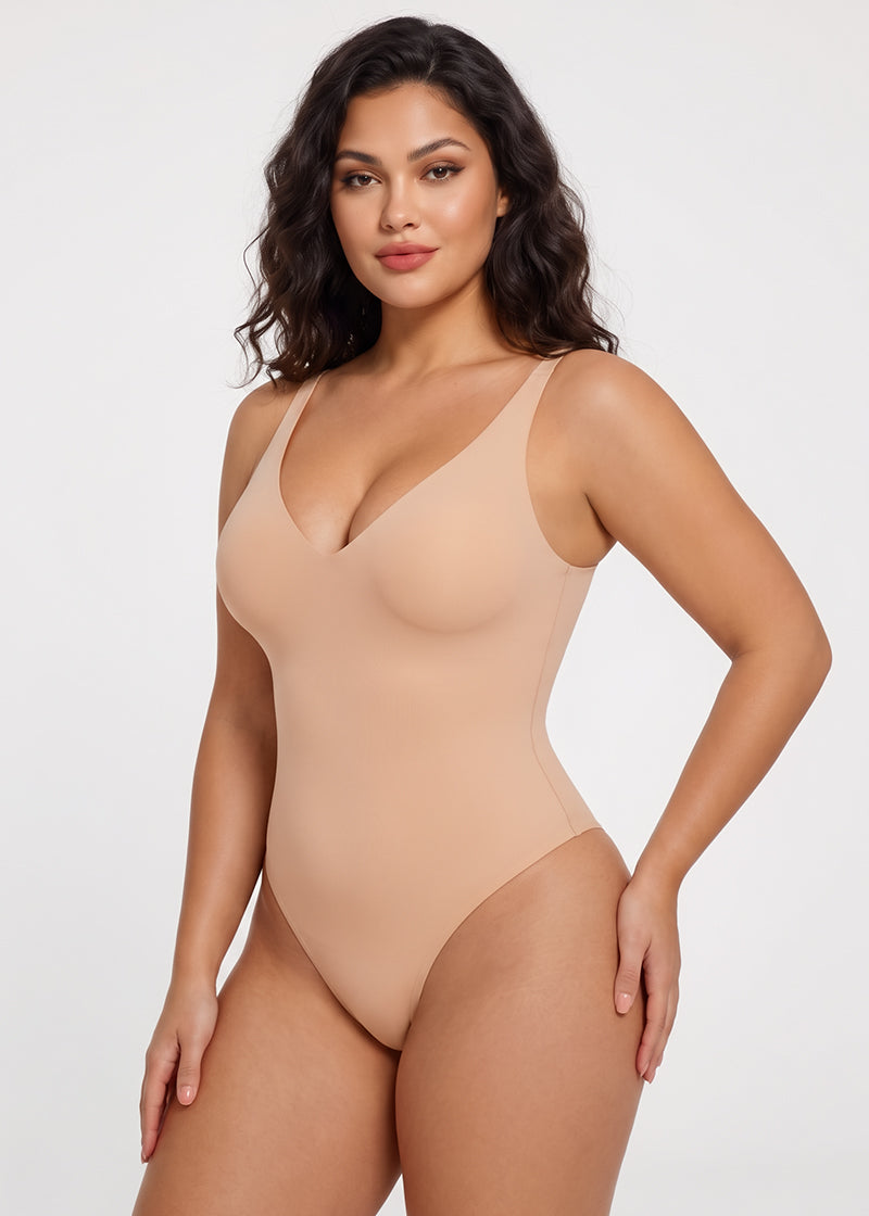 Deep V Sculpting Thong Bodysuit