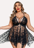 Plus Size Lace Nightdress with Front Slit