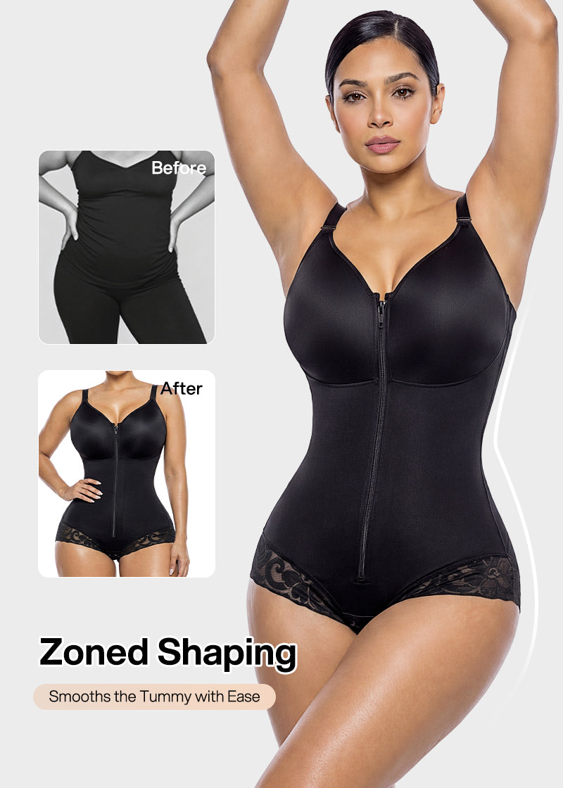 Front Zip Sculpting Bodysuit