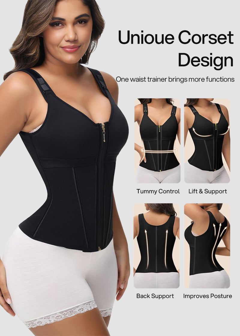 Double-Layer Tummy Control Waist Shaper Girdle With Bra