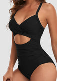Tummy Control Cut Out Back Tie One Piece Swimsuit